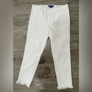 Democracy Women's High Rise Jegging, Chewed Hem Optic White, 12